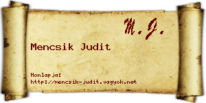 Mencsik Judit névjegykártya